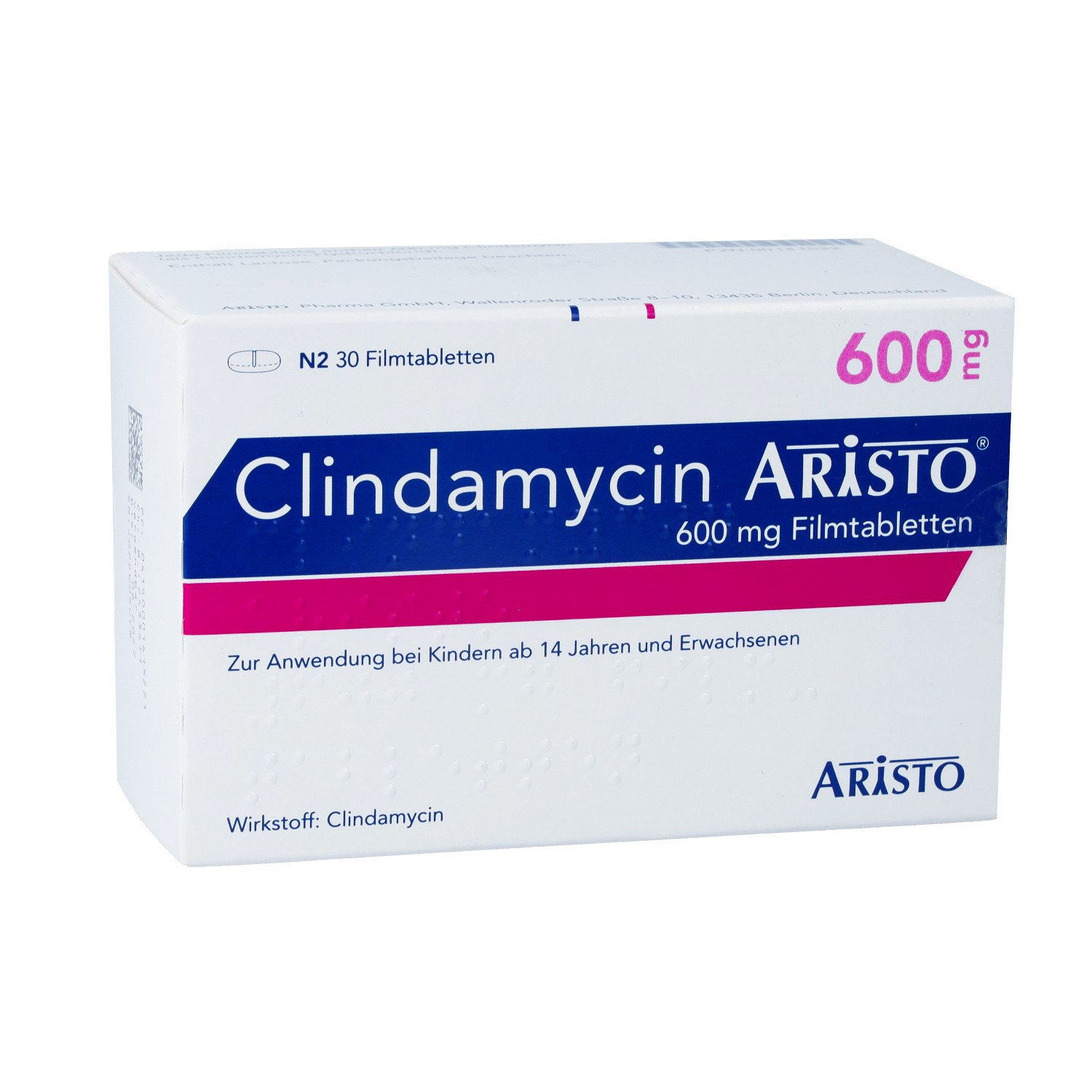 CLINDAMYCIN Aristo 600 mg Filmtabletten