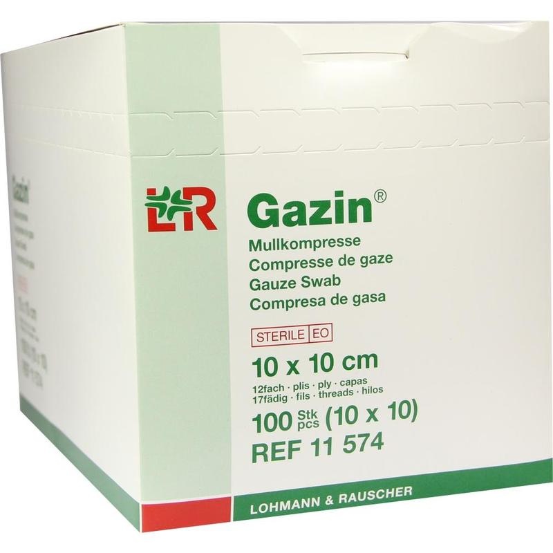 GAZIN Mullkomp.10x10 cm steril 12fach