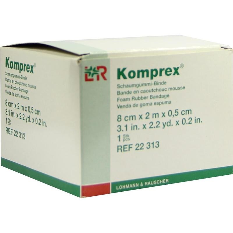 KOMPREX Schaumgummi Binde 8 cmx2 m Stärke 0,5 cm