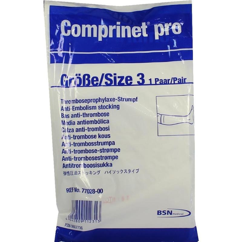 COMPRINET pro Strumpf knielang Gr.3 weiß