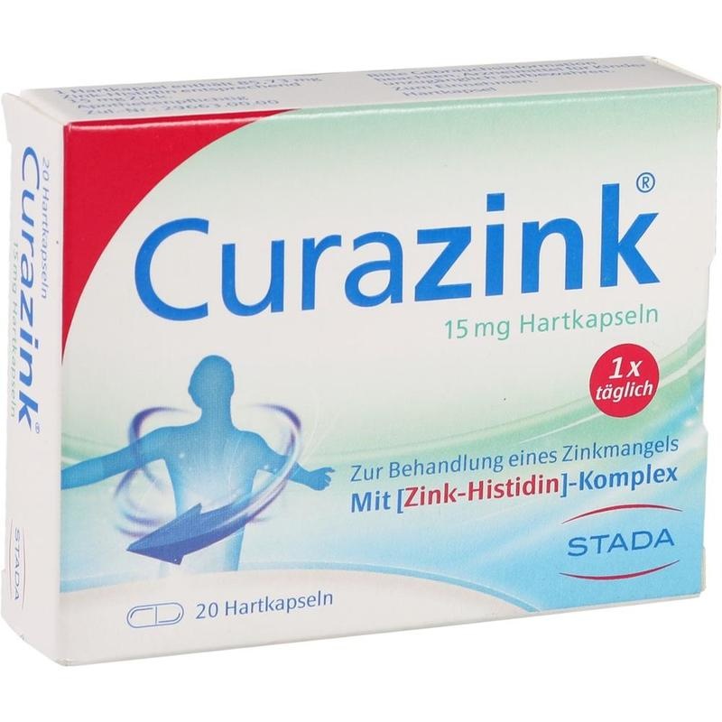Curazink Hartkapseln mit Zink-Histidin – 15 mg Zink, 1× täglich
