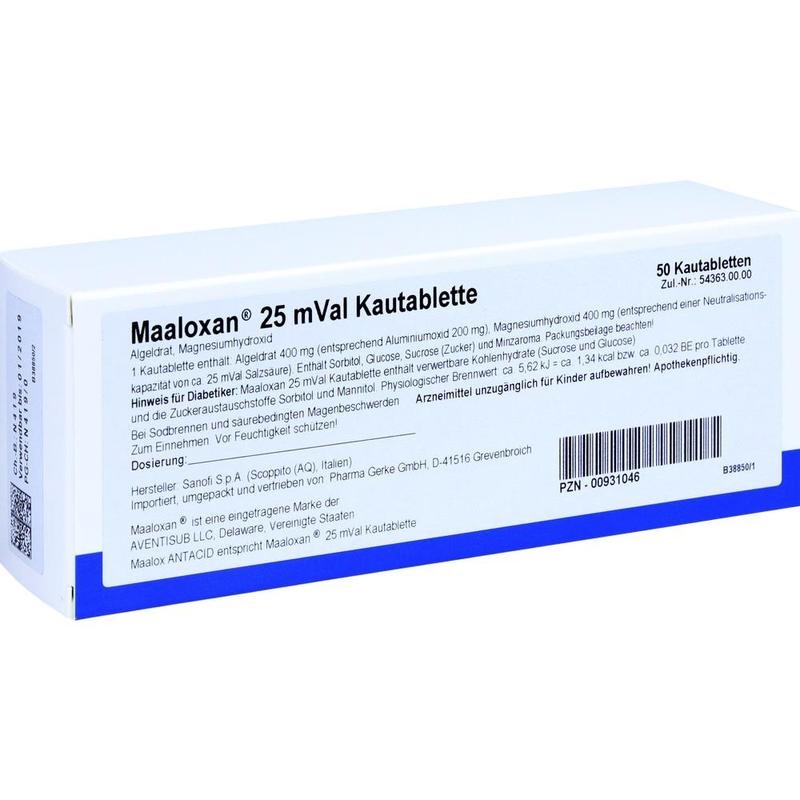 MAALOXAN 25 mVal Kautabletten