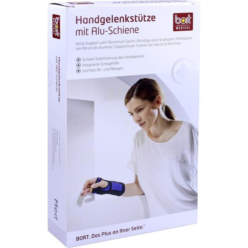 BORT Handgelenkstütze m.Aluschiene re.S blau