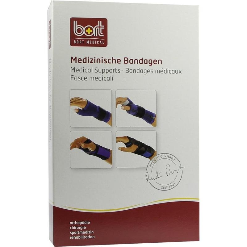 BORT Handgelenkstütze m.Aluschiene re.L blau