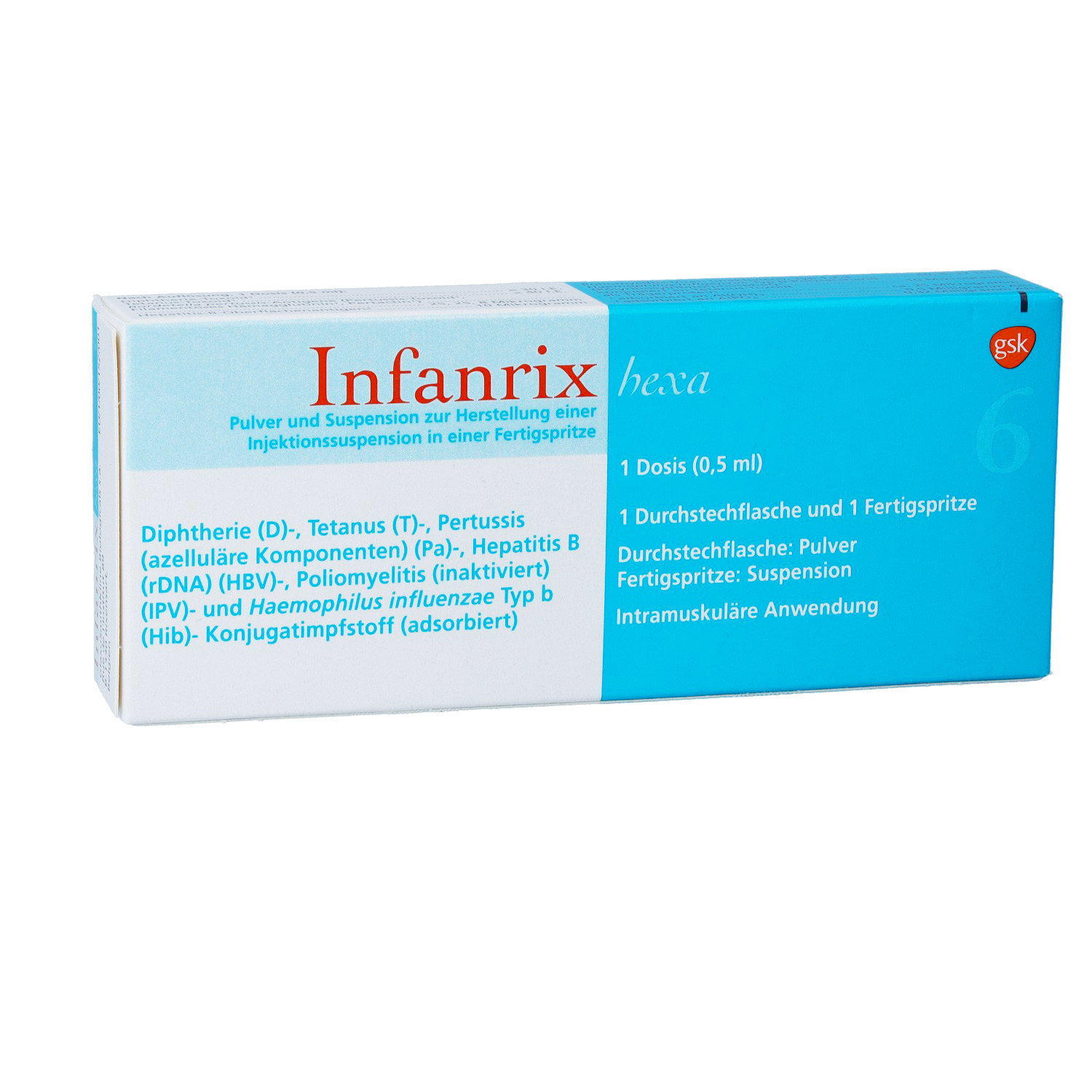 INFANRIX hexa Fertigspr.Plv.u.Susp.z.H.e.Inj.Susp.