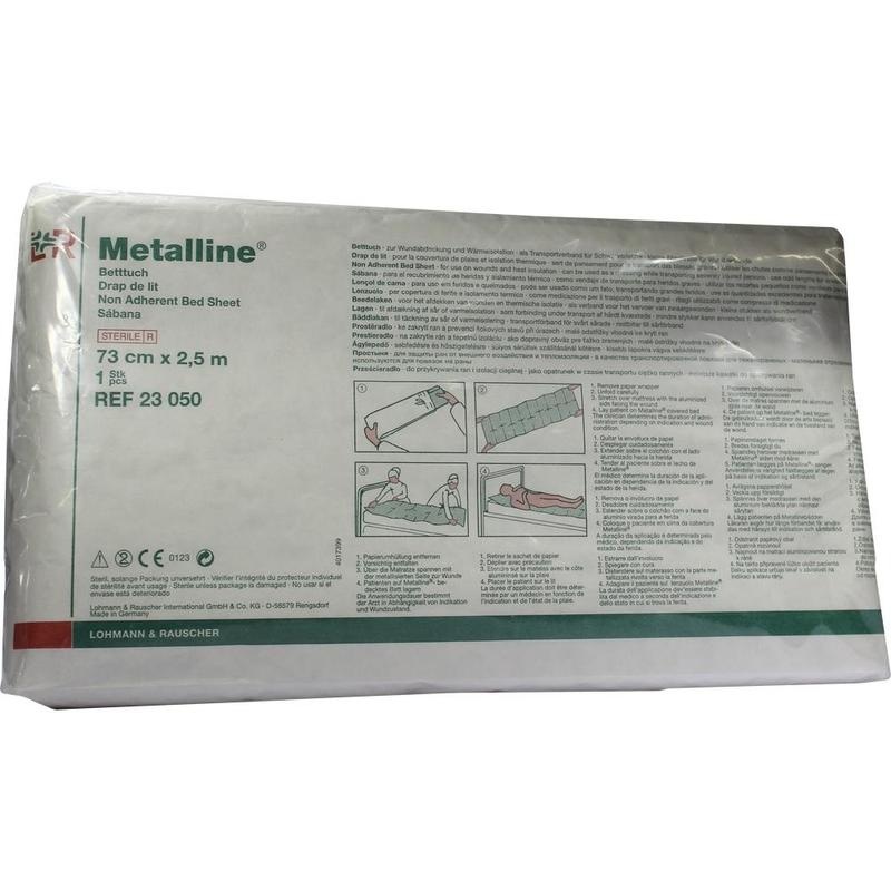 METALLINE Betttuch 73 cmx2,5 m steril