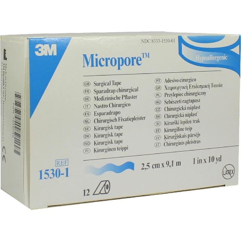 MICROPORE Vliespfl.2,5cmx9,1m weiß 1530-1