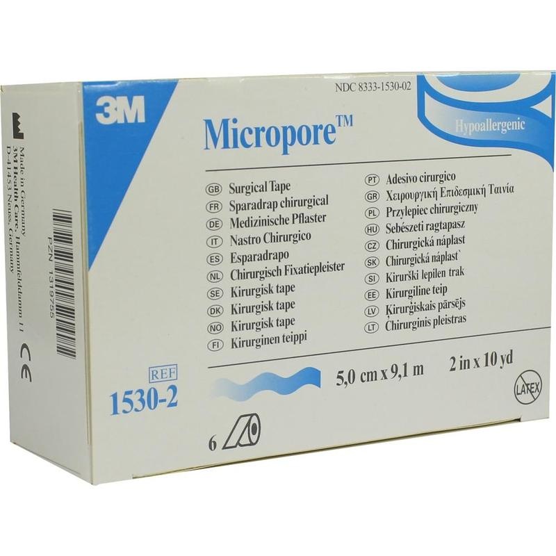 MICROPORE Vliespfl.5cmx9,1m weiß 1530-2