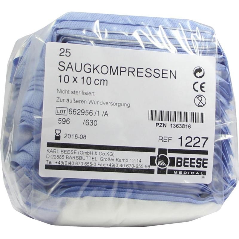 SAUGKOMPRESSEN unsteril 10x10 cm 1227