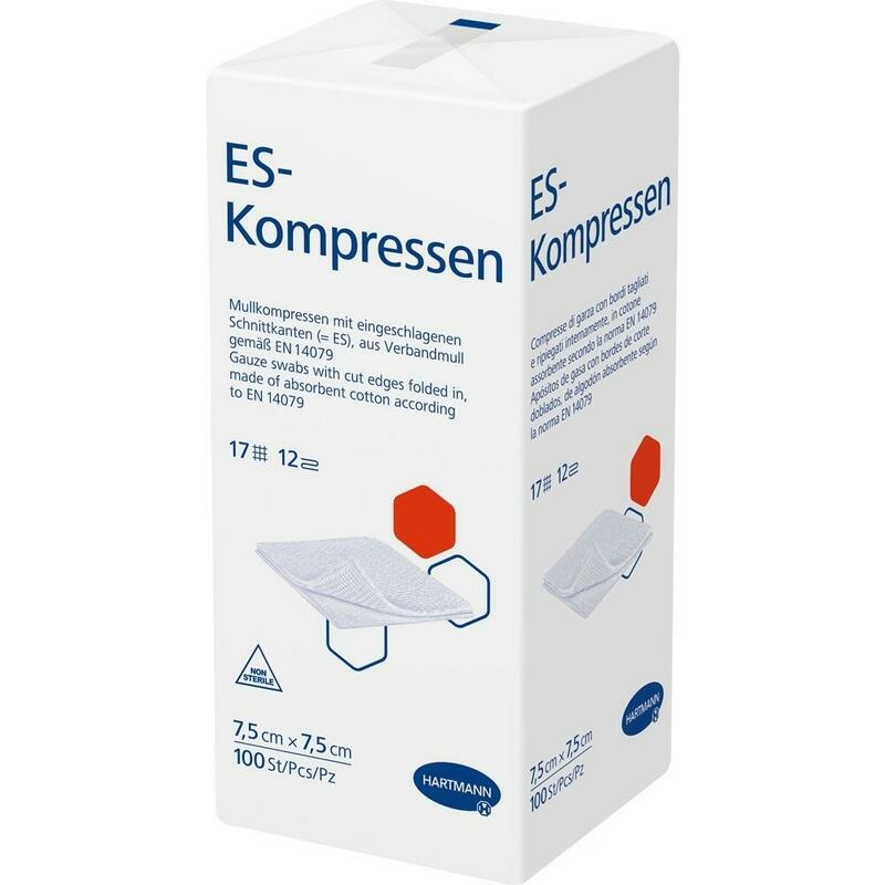 ES-KOMPRESSEN unsteril 7,5x7,5 cm 12fach