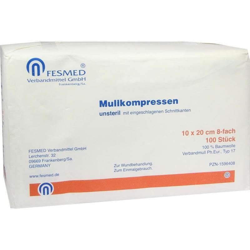 MULLKOMPRESSEN 10x20 cm unsteril 8fach Papier