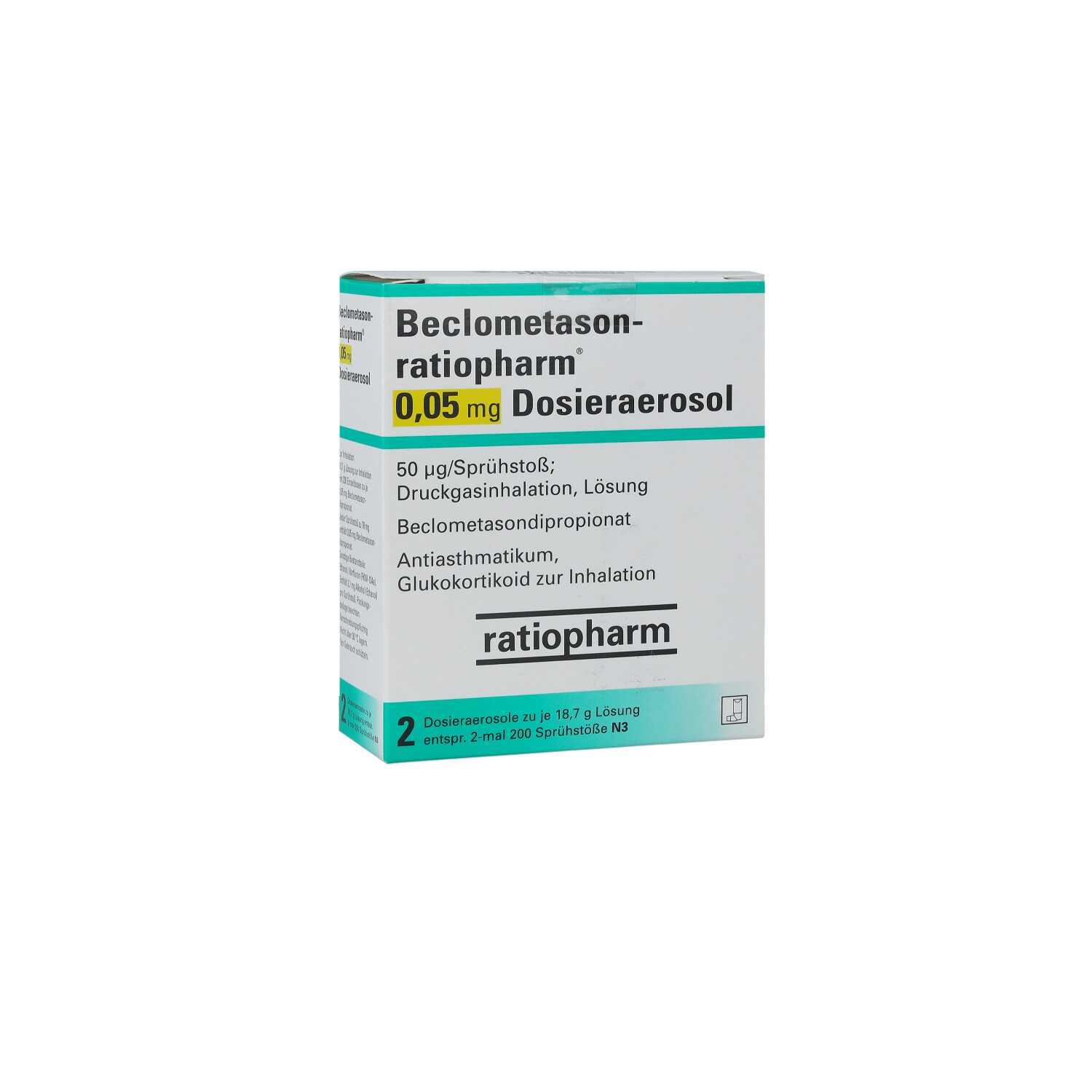 BECLOMETASON-ratiopharm 0,05mg Dosieraer.2x200 Hub