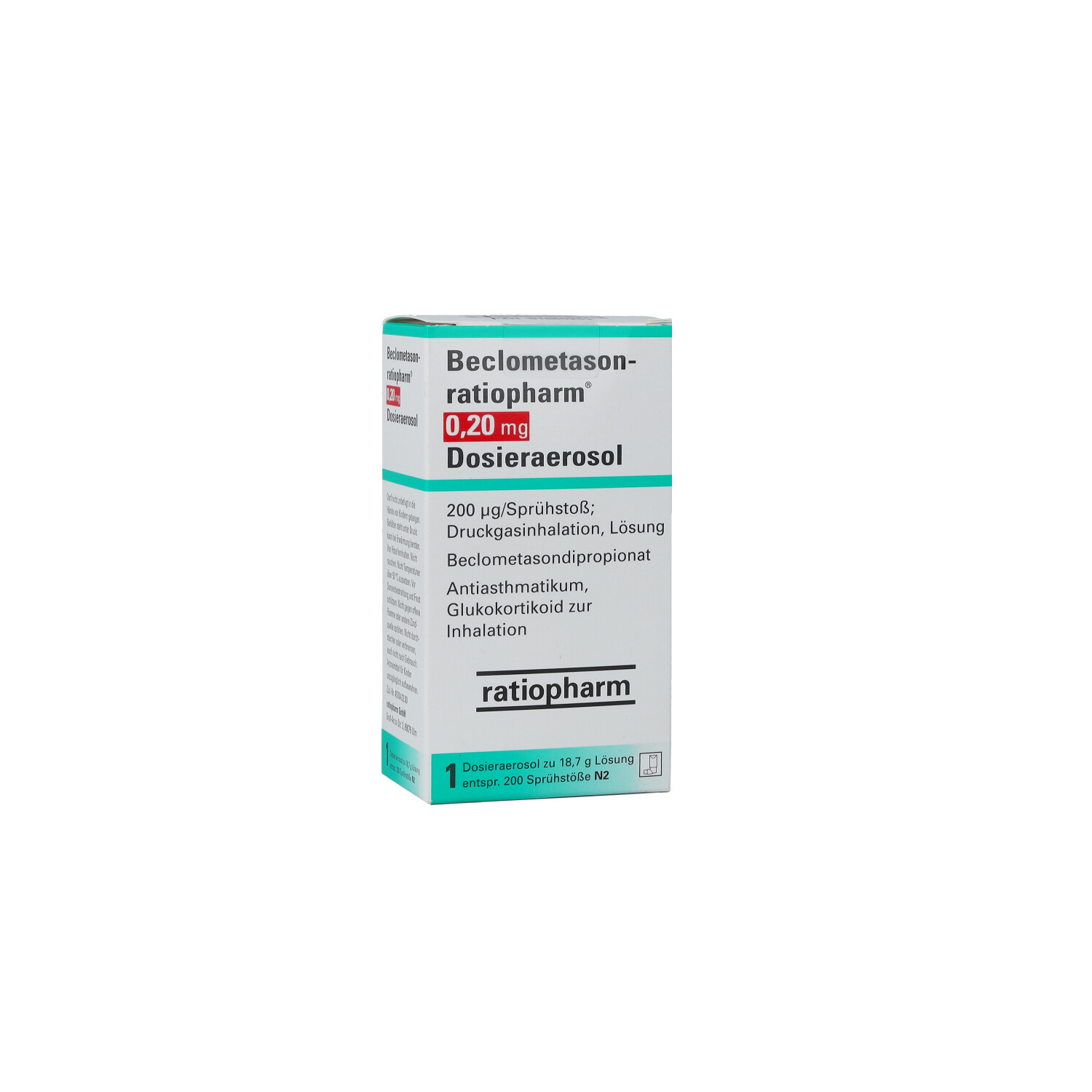 BECLOMETASON-ratiopharm 0,20mg Dosieraer.200 Hub