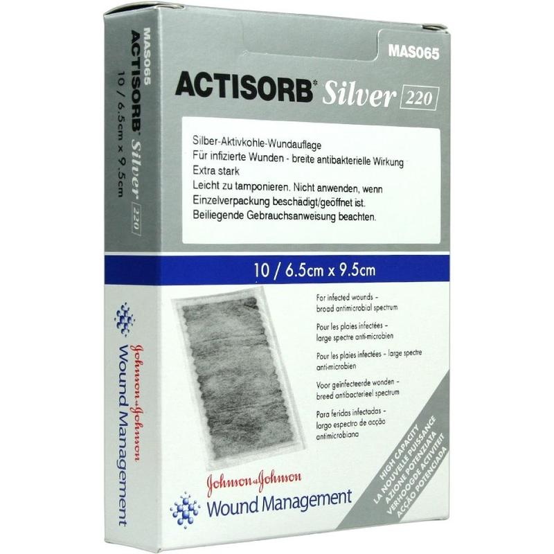 ACTISORB 220 Silver 6,5x9,5 cm steril Kompressen