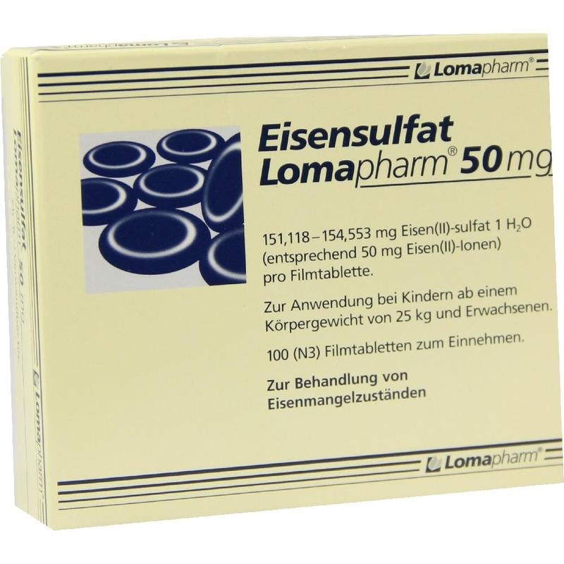 EISENSULFAT Lomapharm 50 mg Filmtabletten
