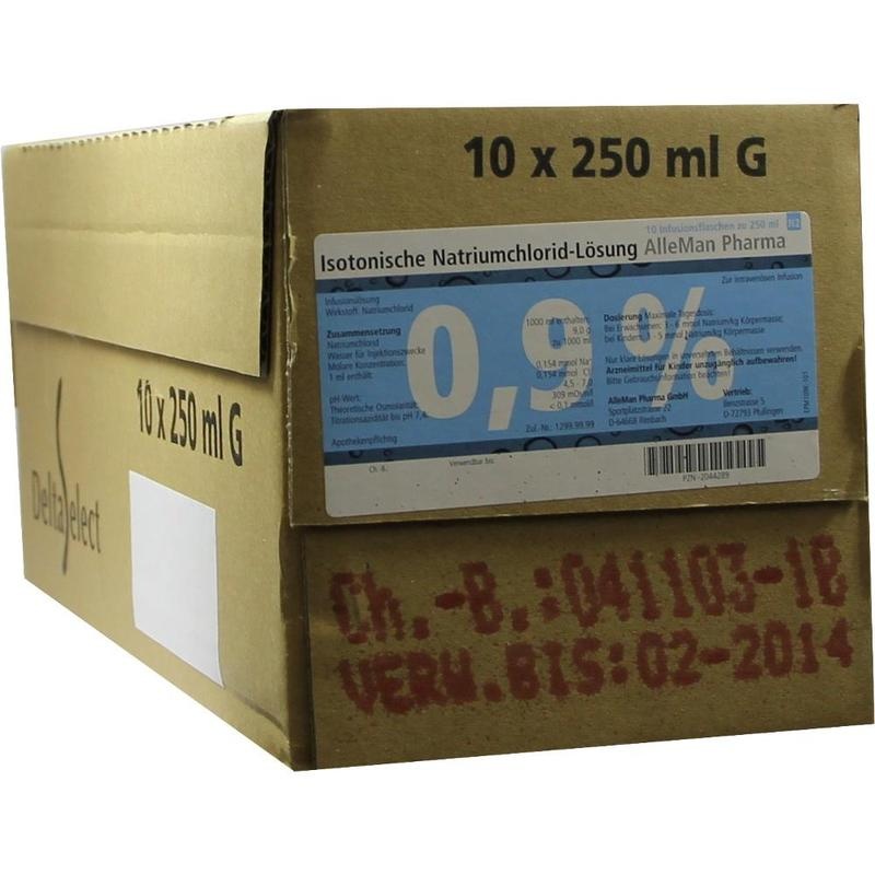 ISOTONISCHE NaCl 0,9% DELTAMEDICA Inf.-Lsg.Glasfl.