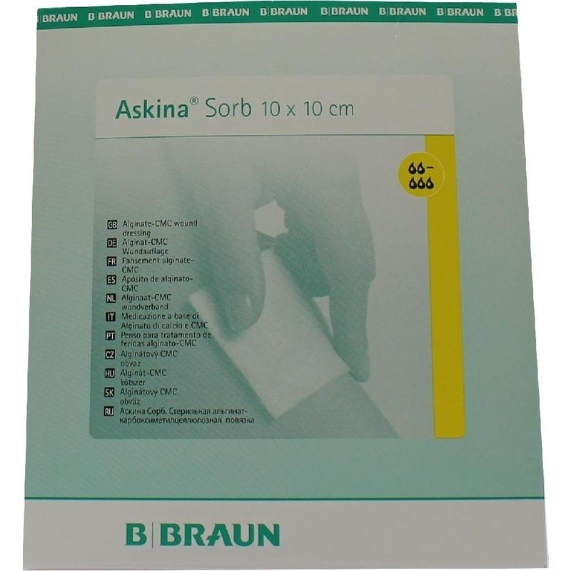 ASKINA Sorb Alginat CMC Wundauflage 10x10 cm ste.