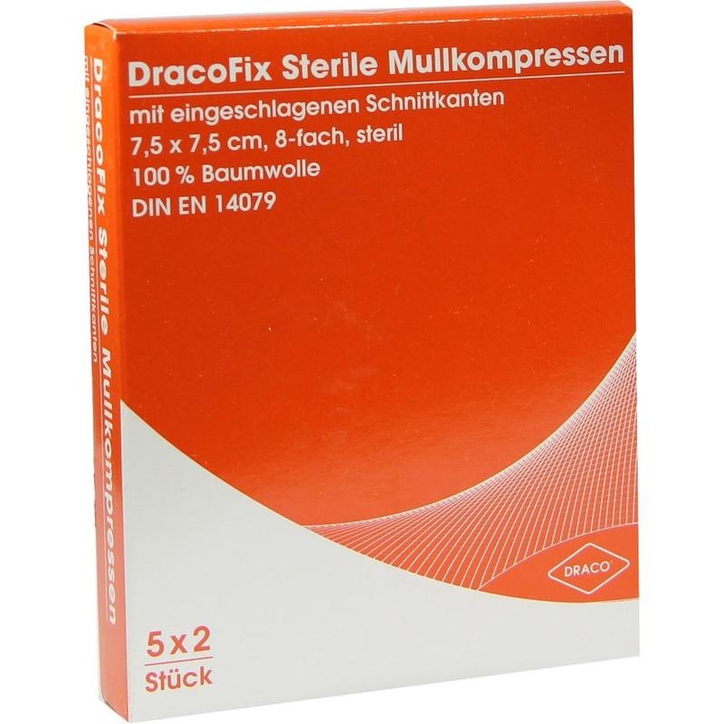DRACOFIX PEEL Kompressen 7,5x7,5 cm steril 8fach