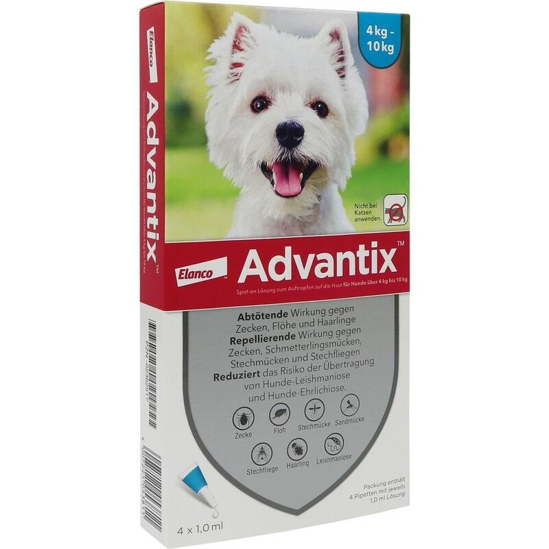 Advantix Spot-on 100 für kleine Hunde 4–10 kg – Gegen Zecken, Flöhe & Mücken