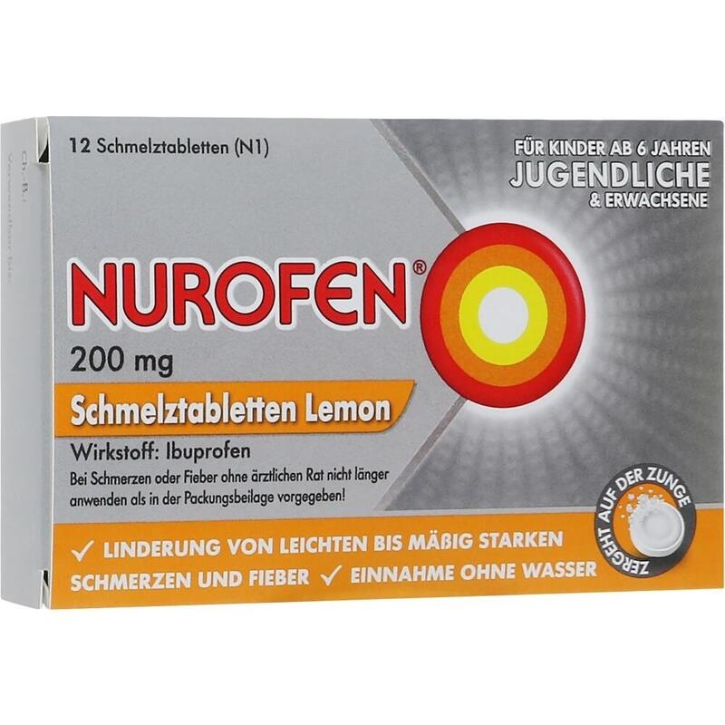 Nurofen Schmelztabletten Lemon 200 mg – Ibuprofen für Kinder ab 6 Jahren