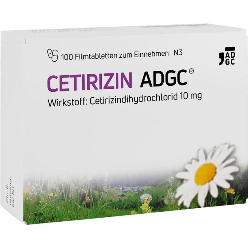 Cetirizin ADGC bei Heuschnupfen, Juckreiz & Hausstauballergie (100 Filmtabletten, Vorratspackung)