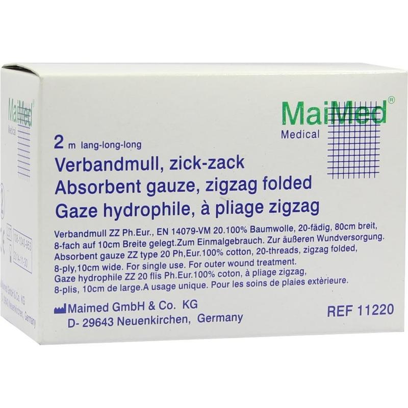 VERBANDMULL 10 cmx2 m zickzack