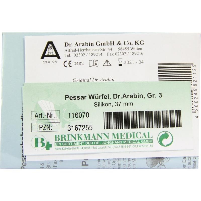 WÜRFELPESSAR Silikon 37 mm Gr.3 n.Arabin