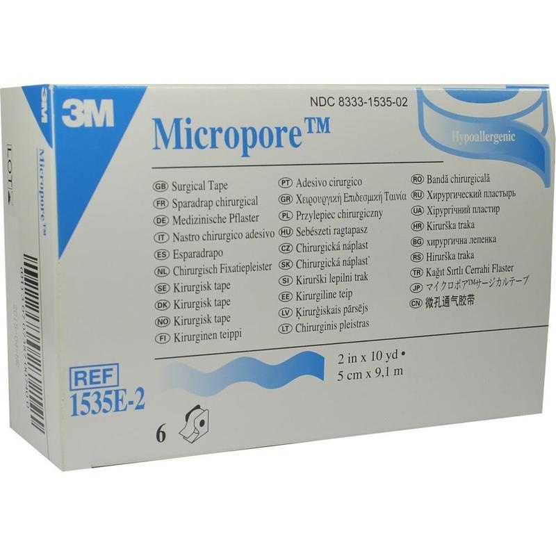 MICROPORE Vliespfl.5cmx9,1m weiß m.Spend.1535E-2