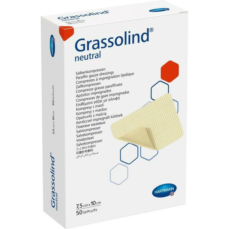 GRASSOLIND Salbenkompressen 7,5x10 cm steril