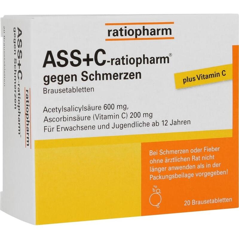 ASS + C-ratiopharm gegen Schmerzen Brausetabletten