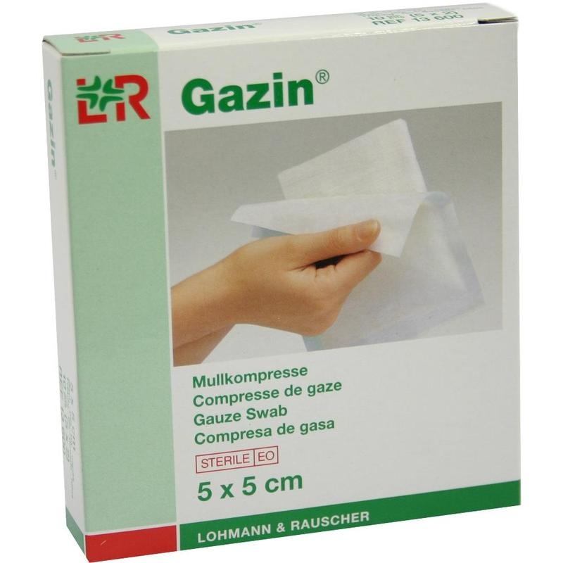 GAZIN Mullkomp.5x5 cm steril 8fach