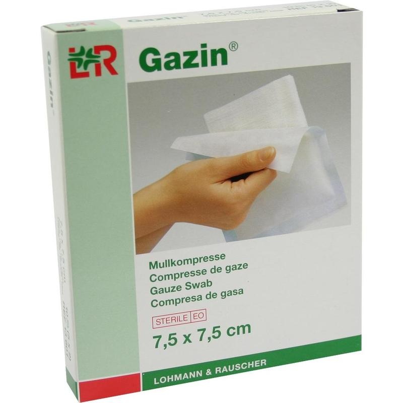 GAZIN Mullkomp.7,5x7,5 cm steril 8fach