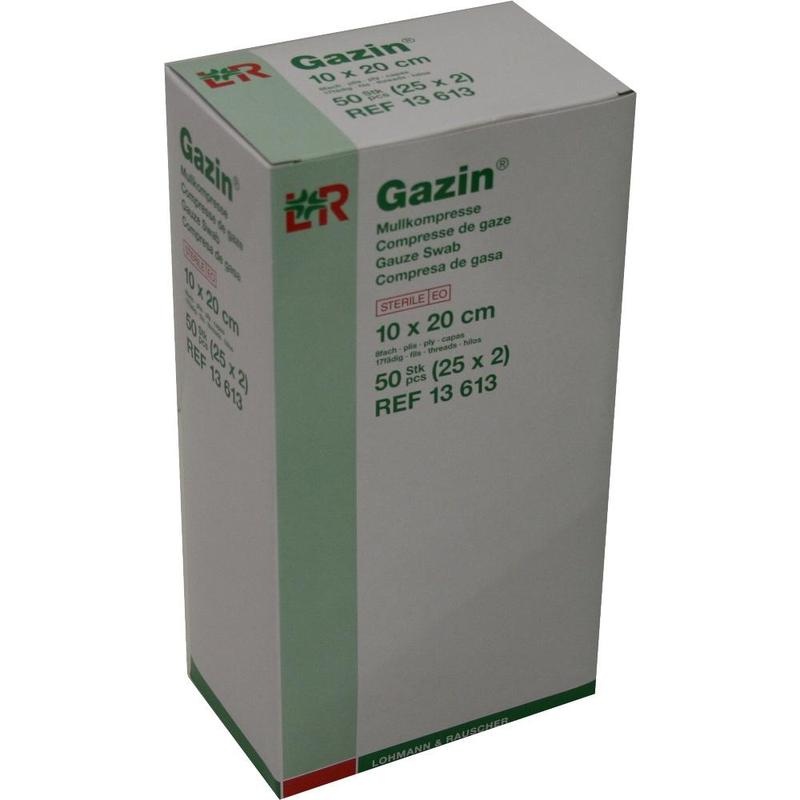GAZIN Mullkomp.10x20 cm steril 8fach