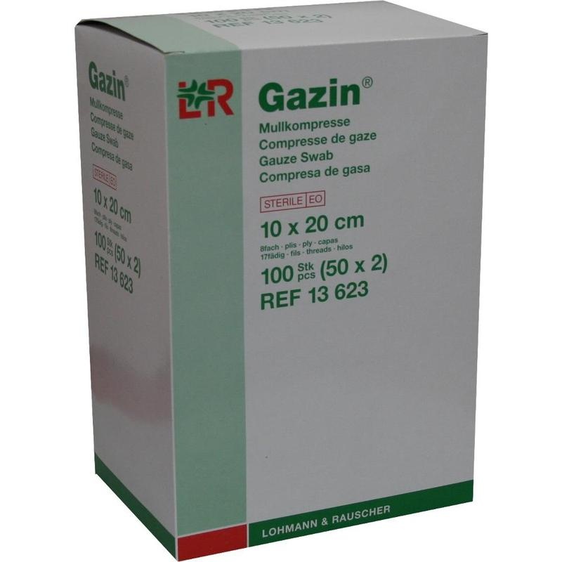 GAZIN Mullkomp.10x20 cm steril 8fach