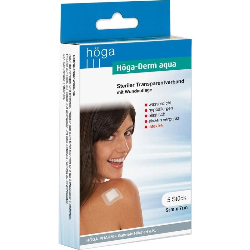 HÖGA-DERM aqua ste.Transp.Verb.m.Wundaufl.5x7 cm