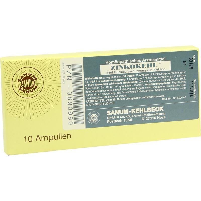 ZINKOKEHL D 4 Ampullen