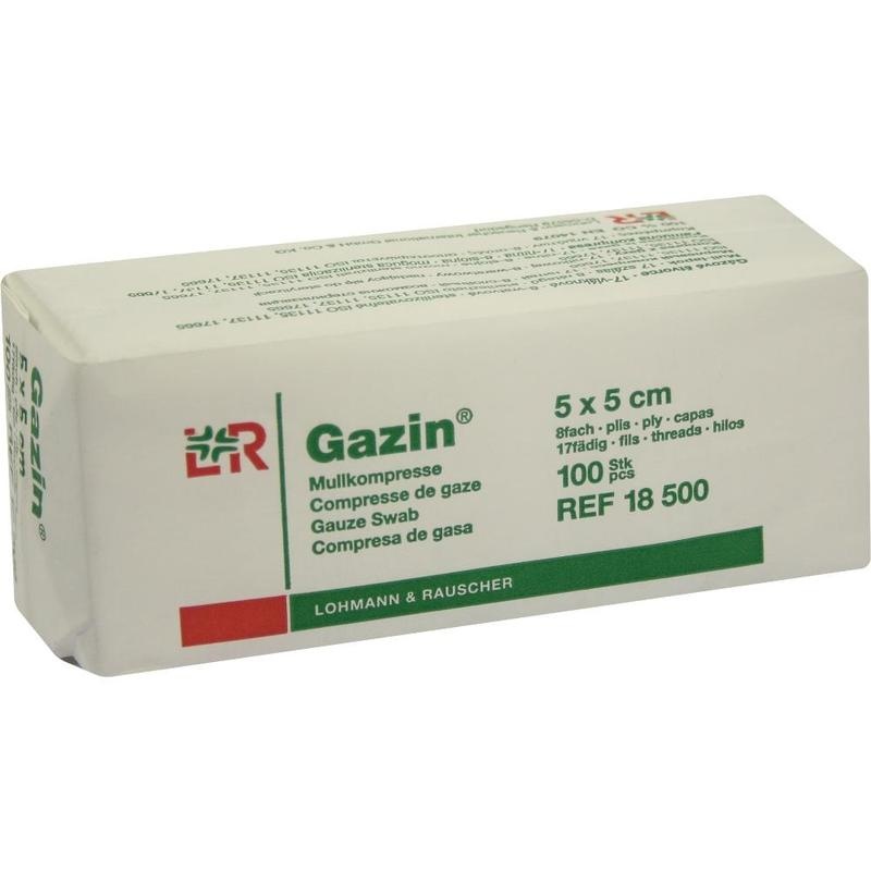 GAZIN Mullkomp.5x5 cm unsteril 8fach Op