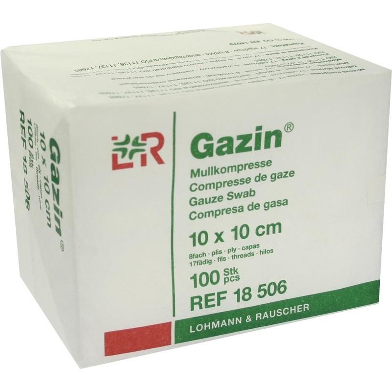 GAZIN Mullkomp.10x10 cm unsteril 8fach Op