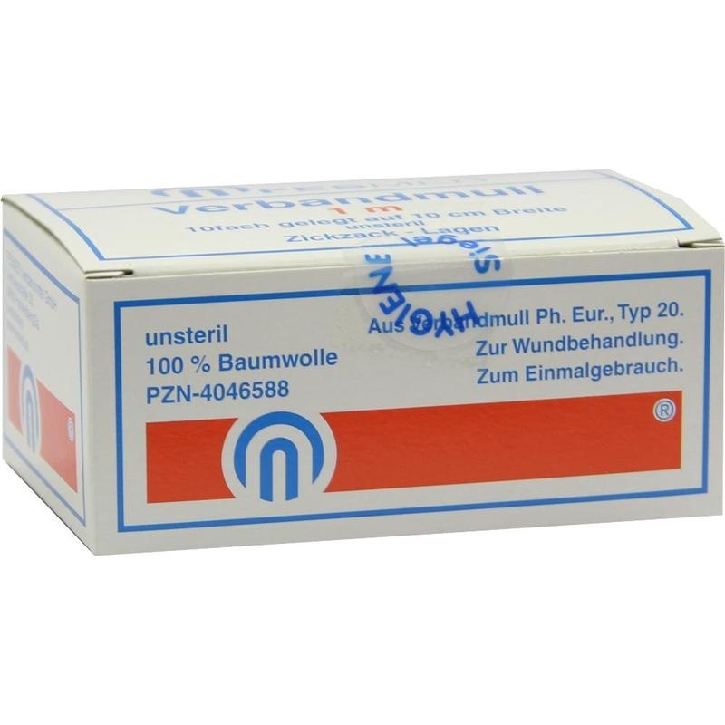 VERBANDMULL 1x1 m zickzack BW 20/100 unsteril
