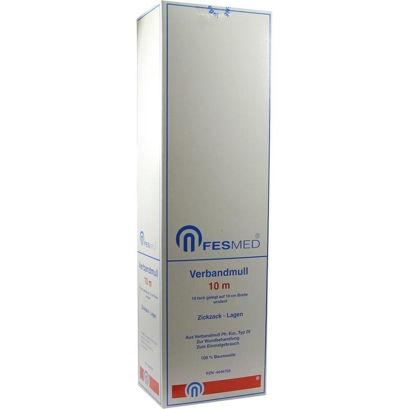 VERBANDMULL 10x1 m zickzack BW 20/100 unsteril