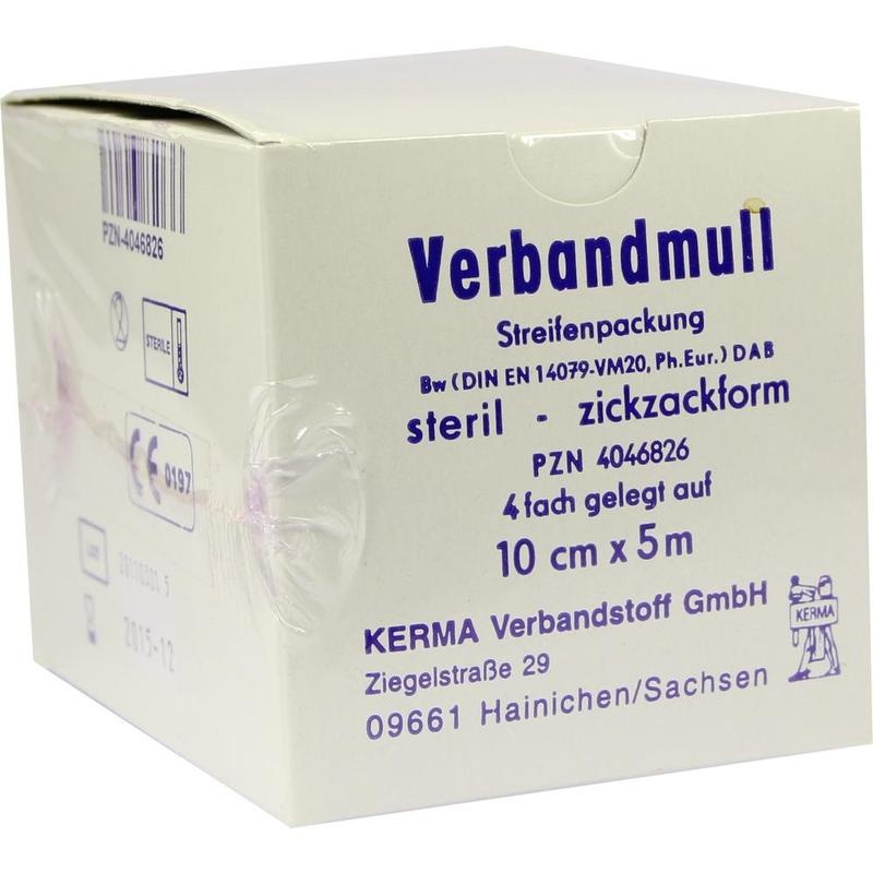 VERBANDMULL 10 cmx5 m 4fach steril