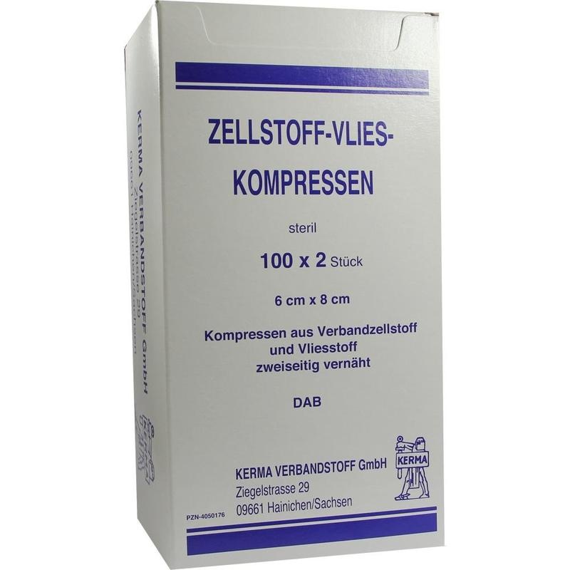 ZELLSTOFF VLIES Kompressen steril 6x8 cm