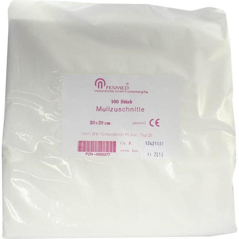 MULLZUSCHNITTE BW unsteril 20x20cm