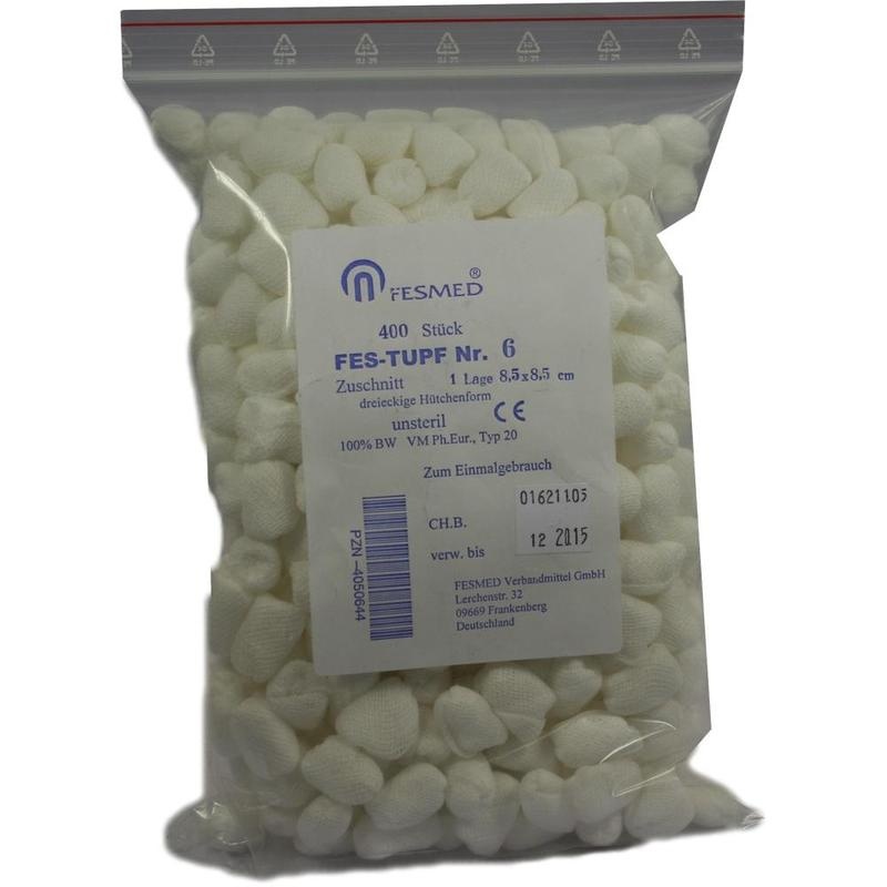 MULLTUPFER FES-TUPF Nr.6 8,5x8,5 cm unsteril 1lag.