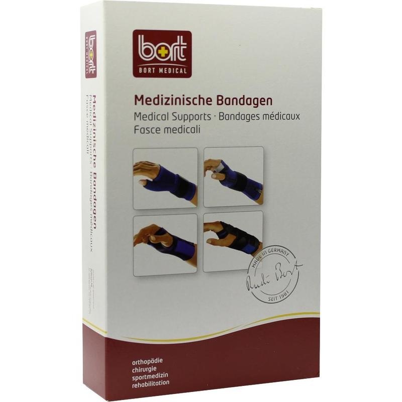 BORT Handgelenkstütze m.Alu Band re.M blau
