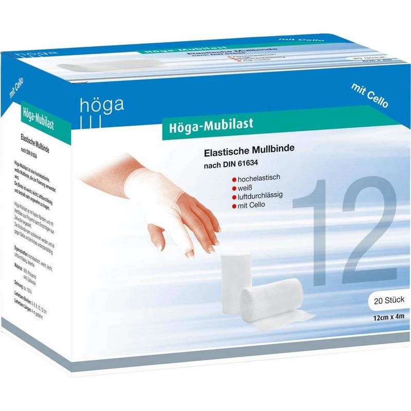 HÖGA-MUBILAST Fixierbinde 12 cmx4 m m.Cellophan