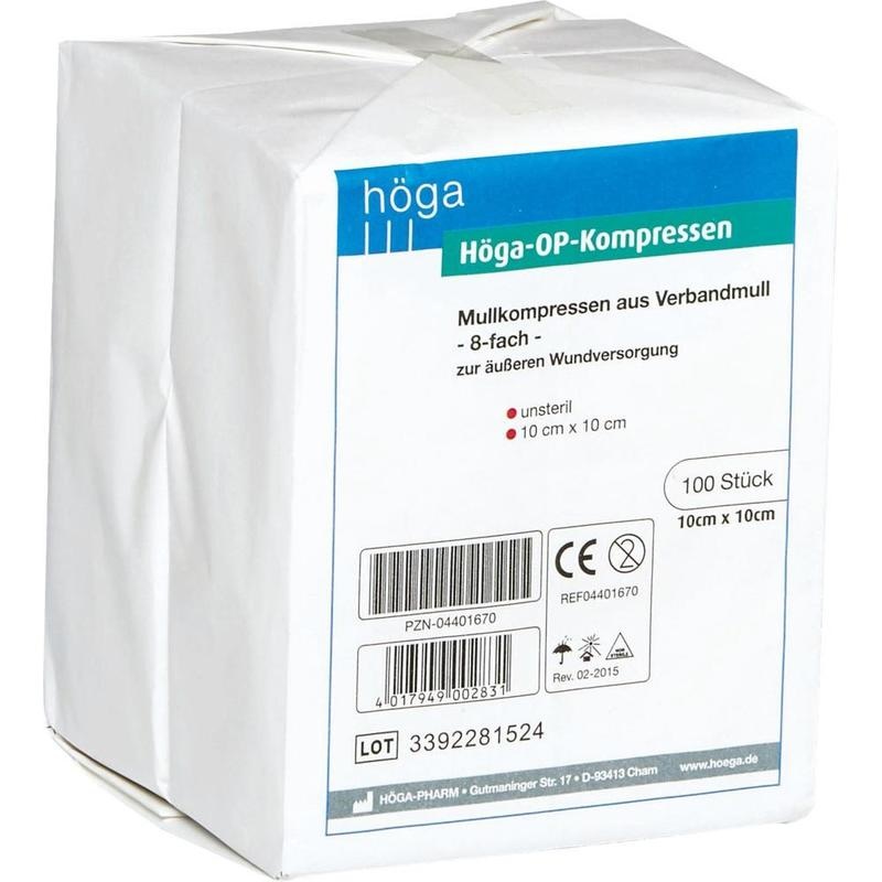 HÖGA-KOMPRESSEN OP 10x10 cm unsteril 8fach
