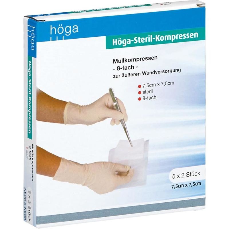 HÖGA-KOMPRESSEN 7,5x7,5 cm steril 8fach