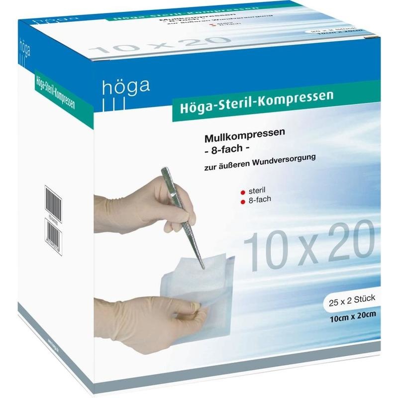 HÖGA-KOMPRESSEN 10x20 cm steril 8fach