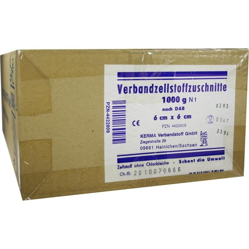 VERBANDZELLSTOFF ZUSCHNITTE hochgebleicht 6x6 cm